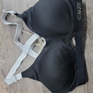 Victoria Spott Black and White Sparkle Strap Sports Bra